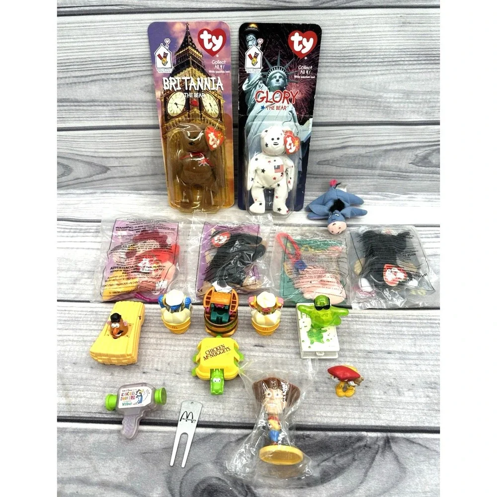 LOT OF VINTAGE 80'S / 90'S MCDONALD'S HAPPY MEAL TOYS CHANGEABLES BEANIE‎ BABIES